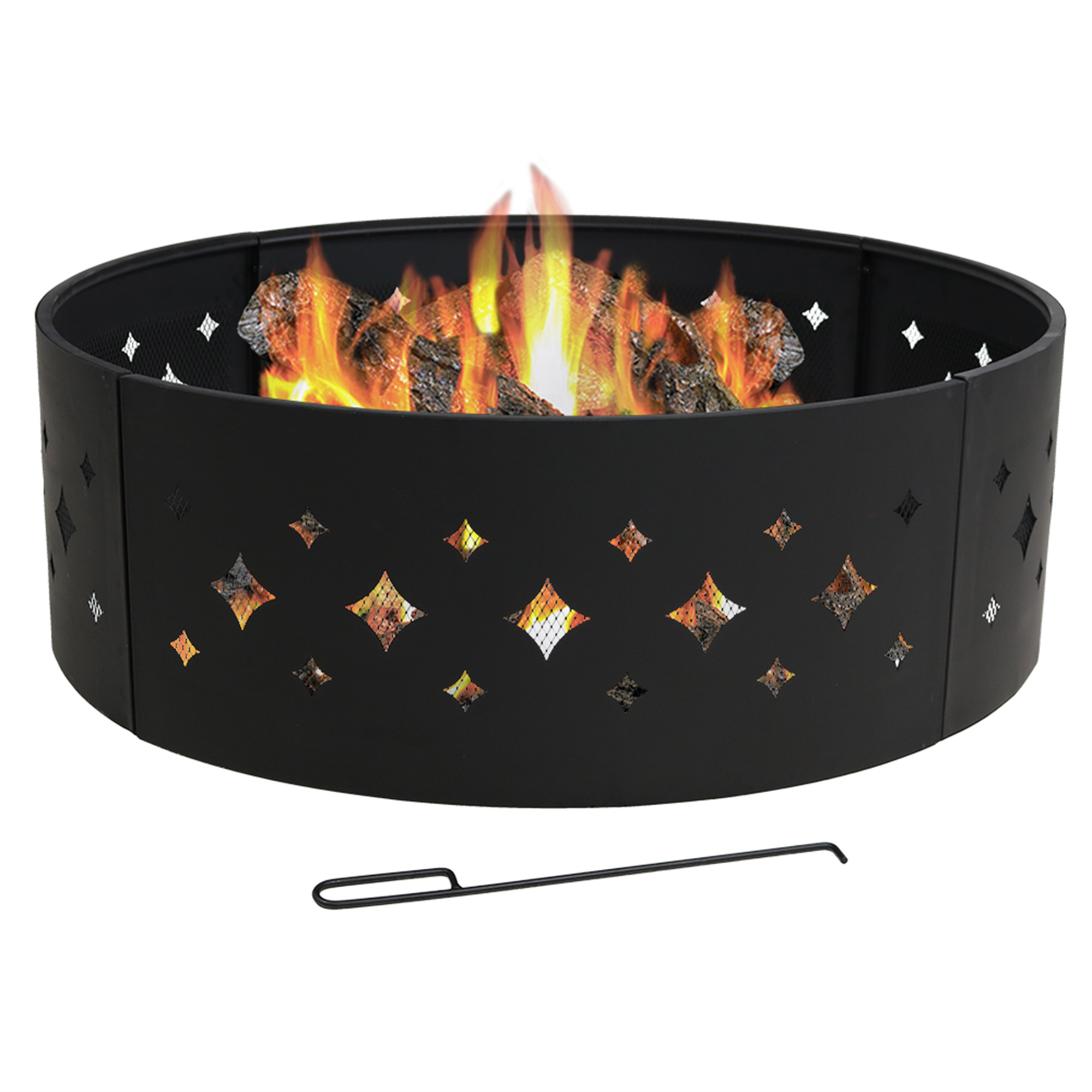 Sunnydaze Decor, Diamond Cut-Out Campfire Ring - 36in., Diameter 36 in, Model# KF-DCR36